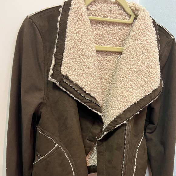 Jacket Moto By Marrakech In Tan, Size: M